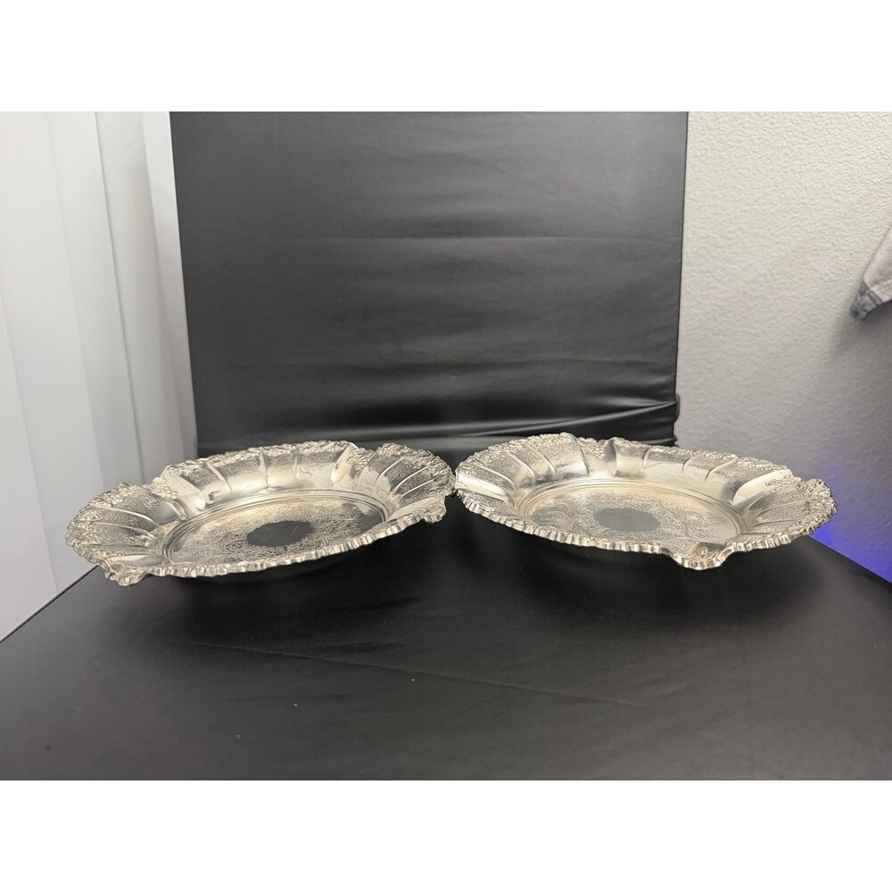 Vintage Silverplated Plates Set of 2 – Made in Japan – Scalloped